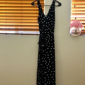 Beautiful Black with White Polka Dot Maxi Dress